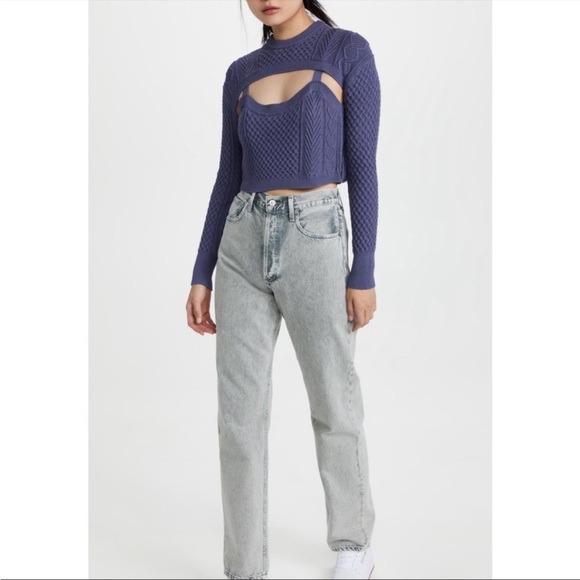 Shopbop Sokie Collective Tank Sweater Long Sleeve Purplish Blue Large NWT - Picture 5 of 13